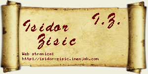 Isidor Zisić vizit kartica